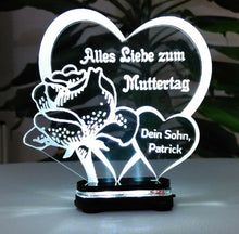 Laden Sie das Bild in den Galerie-Viewer, Alles Gute Alles Liebe zum MUTTERTAG-Beste Mama- GeschenkIDEE Liebe Herz Acryl**