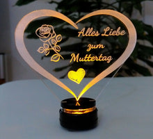 Laden Sie das Bild in den Galerie-Viewer, Alles Gute Alles Liebe zum MUTTERTAG-Beste MAMA- GeschenkIDEE Liebe Herz Acryl.