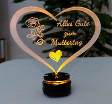Laden Sie das Bild in den Galerie-Viewer, Alles Gute Alles Liebe zum MUTTERTAG-Beste MAMA- GeschenkIDEE Liebe Herz Acryl.