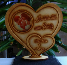 Laden Sie das Bild in den Galerie-Viewer, topgraveure Geschenk 125 x 120 mm / mit Foto Liebe Geschenk IHR FOTO+TEXT Valentinstag Liebeserklärung Geburtstag Liebe Herz