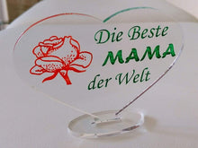Laden Sie das Bild in den Galerie-Viewer, topgraveure Geschenk 98 x 70 mm / Model 1 handbemalt HERZ BESTE MAMA Muttertag Geburtstag Geschenk der Mutter Liebe