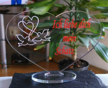 Laden Sie das Bild in den Galerie-Viewer, topgraveure Geschenk 98 x 70 mm / Model 1 handbemalt HERZ ICH LIEBE DICH VALENTINSTAG GEBURTSTAG GESCHENK DER LIEBE LIEBESERKLÄRUNG*
