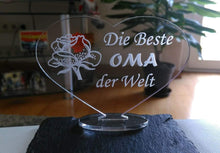 Laden Sie das Bild in den Galerie-Viewer, topgraveure Geschenk 98 x 70 mm / Model 1 HERZ BESTE OMA Muttertag Geburtstag Geschenk Oma Liebe