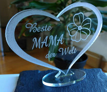 Laden Sie das Bild in den Galerie-Viewer, topgraveure Geschenk 98 x 70 mm / Model 2 HERZ BESTE MAMA Muttertag Geburtstag Geschenk der Mutter Liebe
