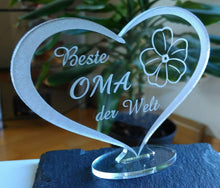 Laden Sie das Bild in den Galerie-Viewer, topgraveure Geschenk 98 x 70 mm / Model 2 HERZ BESTE OMA Muttertag Geburtstag Geschenk Oma Liebe