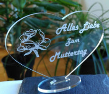 Laden Sie das Bild in den Galerie-Viewer, topgraveure Geschenk 98 x 74 mm / Modell 1 Alles Liebe zum Muttertag HERZ BESTE MAMA ALLES GUTE ALLES LIEBE MUTTERTAG GESCHENK GEBURTSTAG LIEBE