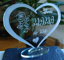 Laden Sie das Bild in den Galerie-Viewer, topgraveure Geschenk 98 x 74 mm / Modell 1 Beste Mama HERZ BESTE MAMA ALLES GUTE ALLES LIEBE MUTTERTAG GESCHENK GEBURTSTAG LIEBE