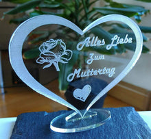 Laden Sie das Bild in den Galerie-Viewer, topgraveure Geschenk 98 x 74 mm / Modell 2 Alles Liebe zum Muttertag HERZ BESTE MAMA ALLES GUTE ALLES LIEBE MUTTERTAG GESCHENK GEBURTSTAG LIEBE