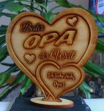 Laden Sie das Bild in den Galerie-Viewer, topgraveure Geschenk Dekor 125 x 120 mm / ohne Foto Bester Opa IHR FOTO+TEXT Vatertag Geschenk Geburtstag Liebe