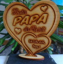 Laden Sie das Bild in den Galerie-Viewer, topgraveure Geschenk Dekor 125 x 120 mm / ohne Foto Bester Papa IHR FOTO+TEXT Vatertag Geschenk Geburtstag Liebe