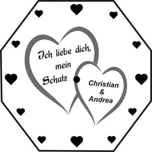 Laden Sie das Bild in den Galerie-Viewer, topgraveure Geschenk Dekor 180 x 180 mm / Achteck grün Ich liebe dich - Geschenk für Valentinstag Hochzeit Geburtstag Liebe*LED-Licht