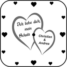 Laden Sie das Bild in den Galerie-Viewer, topgraveure Geschenk Dekor 180 x 180 mm / Rechteck blau Ich liebe dich - Geschenk für Valentinstag Hochzeit Geburtstag Liebe*LED-Licht