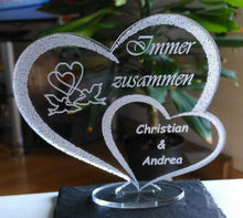 Laden Sie das Bild in den Galerie-Viewer, topgraveure Geschenk Dekor ACRYL HERZ ICH LIEBE DICH LED-LICHT und Ihrem Namen eingraviert-Liebeserklärung