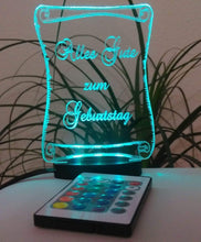Laden Sie das Bild in den Galerie-Viewer, topgraveure Geschenk Dekor ALLES GUTE ZUM GEBURTSTAG GESCHENK ACRYLGLAS MIT LED BELEUCHTUNG GEBURTSTAG