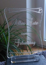 Laden Sie das Bild in den Galerie-Viewer, topgraveure Geschenk Dekor ALLES GUTE ZUM GEBURTSTAG GESCHENK ACRYLGLAS MIT LED BELEUCHTUNG GEBURTSTAG