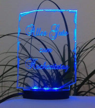 Laden Sie das Bild in den Galerie-Viewer, topgraveure Geschenk Dekor ALLES GUTE ZUM HOCHZEITSTAG -GESCHENK ACRYLGLAS MIT LED BELEUCHTUNG HOCHZEITSTAG
