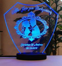 Laden Sie das Bild in den Galerie-Viewer, topgraveure Geschenk Dekor Alles Gute zum Hochzeitstag IHR FOTO+TEXT Hochzeit Geschenk Liebe LED-Licht