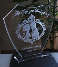 Laden Sie das Bild in den Galerie-Viewer, topgraveure Geschenk Dekor Alles Gute zum Hochzeitstag IHR FOTO+TEXT Hochzeit Geschenk Liebe LED-Licht