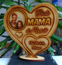Laden Sie das Bild in den Galerie-Viewer, topgraveure Geschenk Dekor Beste Mama Alles Gute Liebe IHR FOTO+TEXT Muttertag Geburtstag Geschenk Liebe
