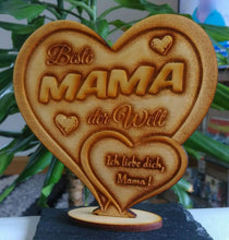 Laden Sie das Bild in den Galerie-Viewer, topgraveure Geschenk Dekor Beste Mama Alles Gute Liebe IHR FOTO+TEXT Muttertag Geburtstag Geschenk Liebe