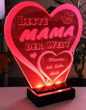 Laden Sie das Bild in den Galerie-Viewer, topgraveure Geschenk Dekor Beste Mama Alles Liebe Alles Gute Muttertag Geschenk Geburtstag Liebe *LED-Licht