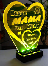Laden Sie das Bild in den Galerie-Viewer, topgraveure Geschenk Dekor Beste Mama Alles Liebe Alles Gute Muttertag Geschenk Geburtstag Liebe *LED-Licht