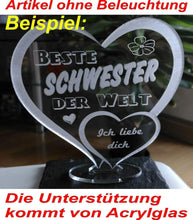 Laden Sie das Bild in den Galerie-Viewer, Beste Oma IHR FOTO+TEXT Muttertag Geschenk Geburtstag Liebe LED-Licht - topgraveure