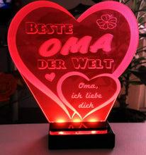 Laden Sie das Bild in den Galerie-Viewer, topgraveure Geschenk Dekor Beste Oma Muttertag Geschenk Geburtstag Liebe *LED-Licht