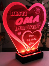 Laden Sie das Bild in den Galerie-Viewer, topgraveure Geschenk Dekor Beste Oma Muttertag Geschenk Geburtstag Liebe *LED-Licht
