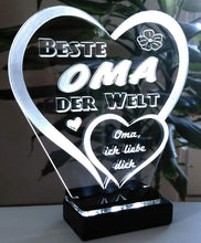 Laden Sie das Bild in den Galerie-Viewer, topgraveure Geschenk Dekor Beste Oma Muttertag Geschenk Geburtstag Liebe *LED-Licht