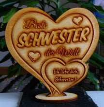 Laden Sie das Bild in den Galerie-Viewer, topgraveure Geschenk Dekor Beste Schwester IHR FOTO+TEXT Muttertag Geschenk Geburtstag Liebe