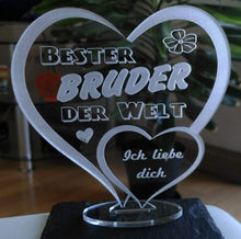 Laden Sie das Bild in den Galerie-Viewer, topgraveure Geschenk Dekor Bester Bruder IHR FOTO+TEXT Vatertag Geschenk Geburtstag Liebe LED-Licht