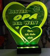 Laden Sie das Bild in den Galerie-Viewer, topgraveure Geschenk Dekor Bester Opa Vatertag Geschenk Geburtstag Liebe *LED-Licht