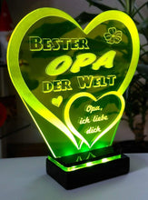 Laden Sie das Bild in den Galerie-Viewer, topgraveure Geschenk Dekor Bester Opa Vatertag Geschenk Geburtstag Liebe *LED-Licht