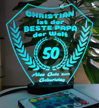 Laden Sie das Bild in den Galerie-Viewer, topgraveure Geschenk Dekor Bester Papa Opa Bruder Freund Vatertag Geschenk Geburtstag Liebe LED-Licht*