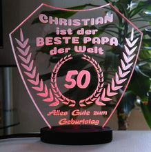 Laden Sie das Bild in den Galerie-Viewer, topgraveure Geschenk Dekor Bester Papa Opa Bruder Freund Vatertag Geschenk Geburtstag Liebe LED-Licht*