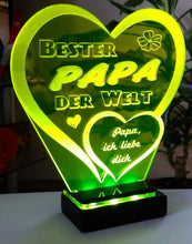 Laden Sie das Bild in den Galerie-Viewer, topgraveure Geschenk Dekor Bester Papa Vatertag Geschenk Geburtstag Liebe *LED-Licht