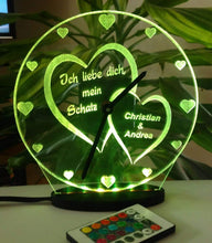 Laden Sie das Bild in den Galerie-Viewer, topgraveure Geschenk Dekor Ich liebe dich - Geschenk für Valentinstag Hochzeit Geburtstag Liebe*LED-Licht