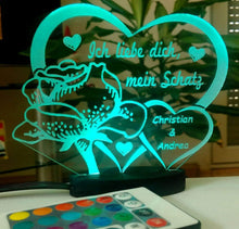 Laden Sie das Bild in den Galerie-Viewer, topgraveure Geschenk Dekor Ich liebe dich, mein Schatz - Valentinstag Geschenk Geburtstag Liebe *LED-Licht*