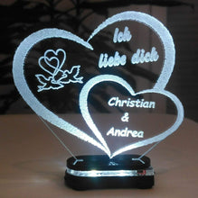Laden Sie das Bild in den Galerie-Viewer, topgraveure Geschenk Dekor M2 led kaltweiß Liebe Valentinstag Geschenk IHR NAME Geburtstag Hochzeitstag Herz LED-Licht