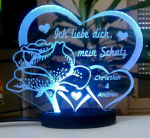 Laden Sie das Bild in den Galerie-Viewer, topgraveure Geschenk Dekor mein schatz / kaltweiß / 125 x 100 mm Ich liebe dich, mein Schatz - Valentinstag Geschenk Geburtstag Liebe *LED-Licht*