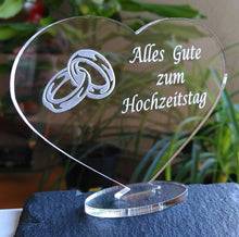 Laden Sie das Bild in den Galerie-Viewer, topgraveure Geschenk HERZ "ALLES GUTE ZUM HOCHZEITSTAG" HOCHZEITSTAG GESCHENK LIEBE