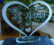 Laden Sie das Bild in den Galerie-Viewer, topgraveure Geschenk HERZ BESTE MAMA ALLES GUTE ALLES LIEBE MUTTERTAG GESCHENK GEBURTSTAG LIEBE