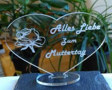 Laden Sie das Bild in den Galerie-Viewer, topgraveure Geschenk HERZ BESTE MAMA ALLES GUTE ALLES LIEBE MUTTERTAG GESCHENK GEBURTSTAG LIEBE