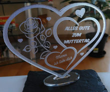 Laden Sie das Bild in den Galerie-Viewer, topgraveure Geschenk HERZ BESTE MAMA ALLES GUTE MIT LED LICHT BELEUCHTUNG MUTTERTAG GESCHENK LIEBE