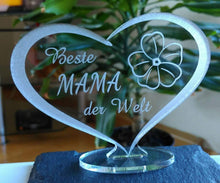 Laden Sie das Bild in den Galerie-Viewer, topgraveure Geschenk HERZ BESTE MAMA Muttertag Geburtstag Geschenk der Mutter Liebe