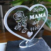 Laden Sie das Bild in den Galerie-Viewer, topgraveure Geschenk HERZ BESTE MAMA - MUTTERTAG GESCHENK ACRYL BESTE MAMA GEBURTSTAG LIEBE