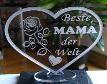 Laden Sie das Bild in den Galerie-Viewer, topgraveure Geschenk HERZ BESTE MAMA - MUTTERTAG GESCHENK ACRYL BESTE MAMA GEBURTSTAG LIEBE