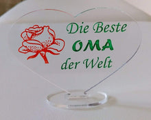 Laden Sie das Bild in den Galerie-Viewer, topgraveure Geschenk HERZ BESTE OMA Muttertag Geburtstag Geschenk Oma Liebe
