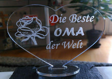 Laden Sie das Bild in den Galerie-Viewer, topgraveure Geschenk HERZ BESTE OMA Muttertag Geburtstag Geschenk Oma Liebe